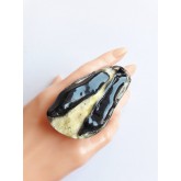 Black Clear Ring, Brutalist Black Ring,